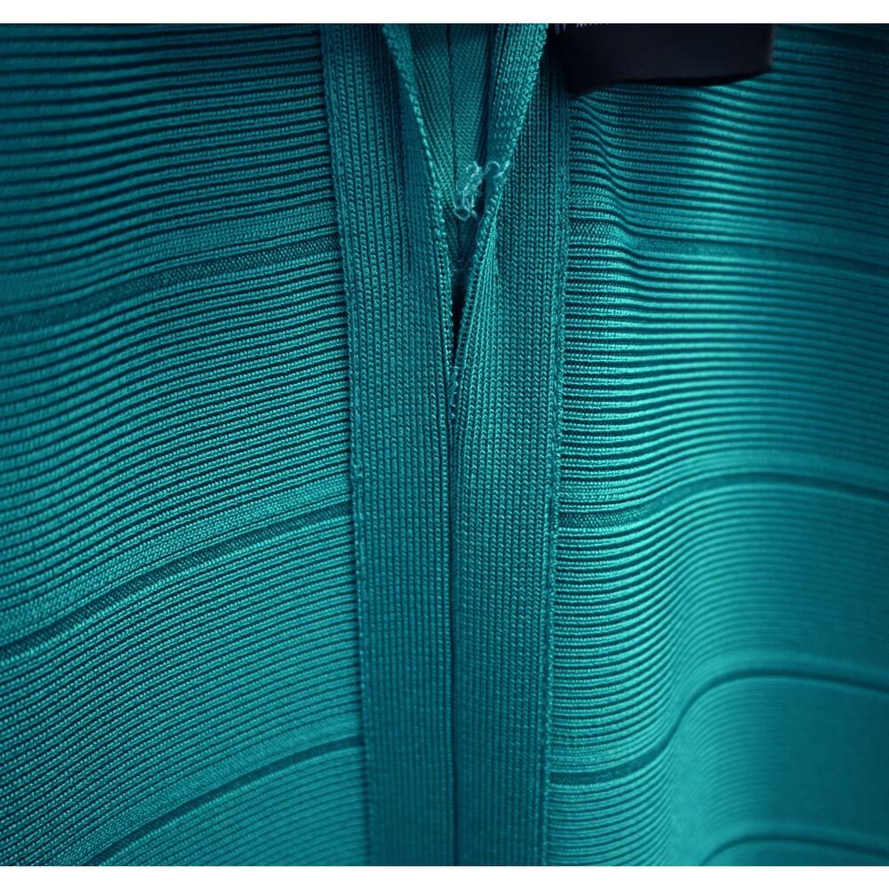 Herve Leger Lora Turquoise Bodycon Bandage Maxi Dress Size Large - Picture 6 of 9